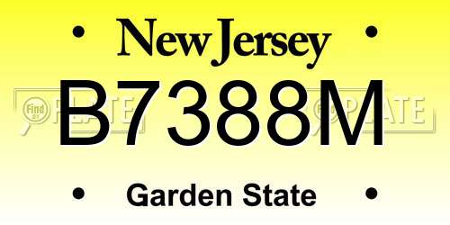 B7388M New Jersey License Plate