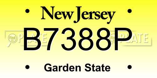 B7388P New Jersey License Plate
