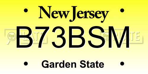 B73BSM New Jersey License Plate