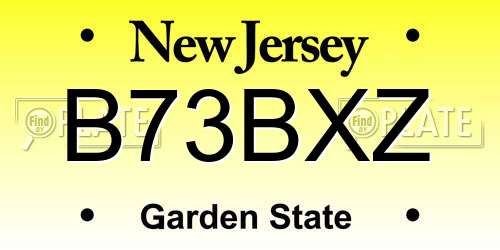 B73BXZ New Jersey License Plate