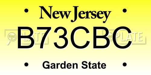 B73CBC New Jersey License Plate