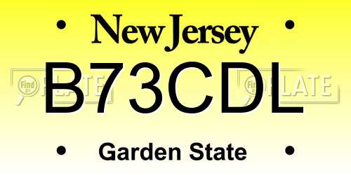 B73CDL New Jersey License Plate