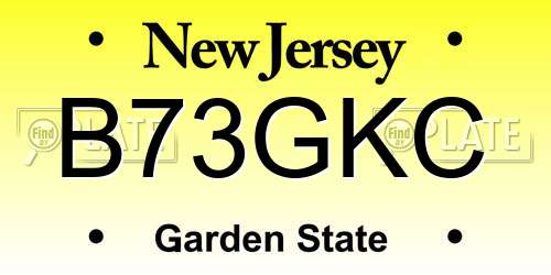 B73GKC New Jersey License Plate