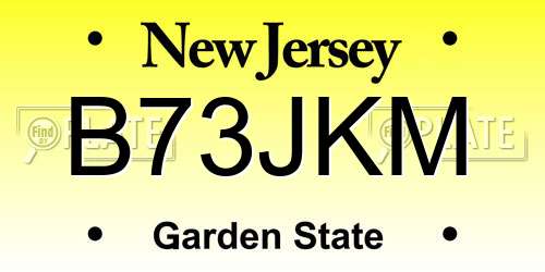 B73JKM New Jersey License Plate
