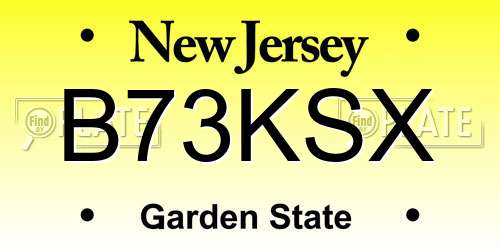 B73KSX New Jersey License Plate