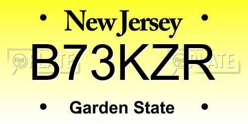 B73KZR New Jersey License Plate