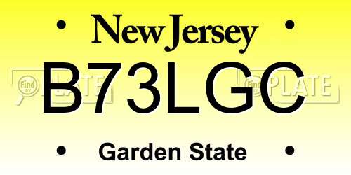 B73LGC New Jersey License Plate