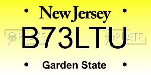 B73LTU New Jersey License Plate