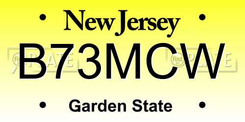 B73MCW New Jersey License Plate