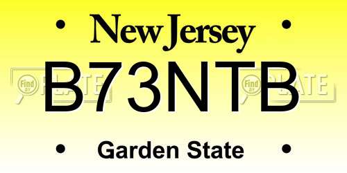 B73NTB New Jersey License Plate