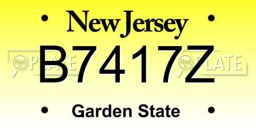 B7417Z New Jersey License Plate