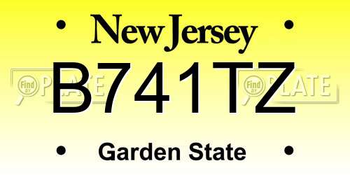 B741TZ New Jersey License Plate
