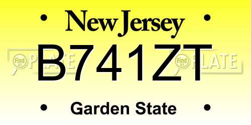 B741ZT New Jersey License Plate