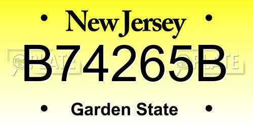 B74265B New Jersey License Plate
