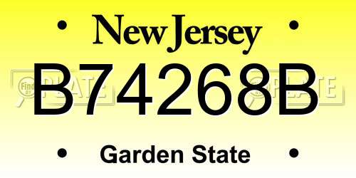 B74268B New Jersey License Plate