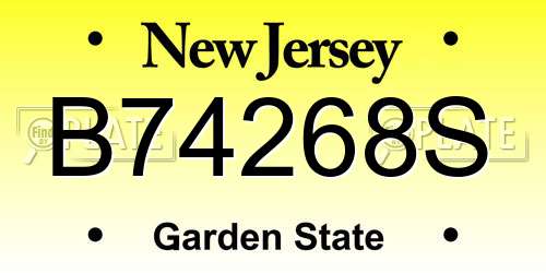 B74268S New Jersey License Plate