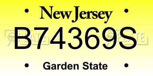 B74369S New Jersey License Plate