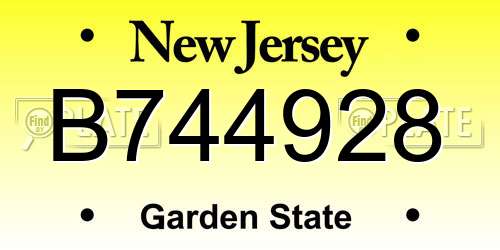 B744928 New Jersey License Plate