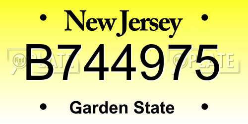 B744975 New Jersey License Plate
