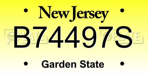 B74497S New Jersey License Plate