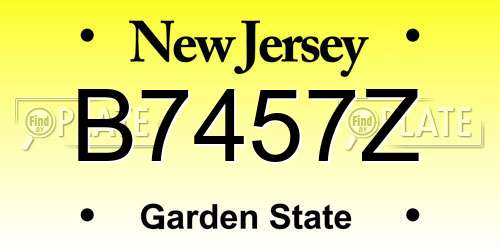 B7457Z New Jersey License Plate