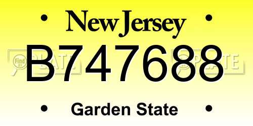 B747688 New Jersey License Plate