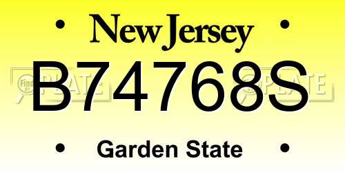 B74768S New Jersey License Plate