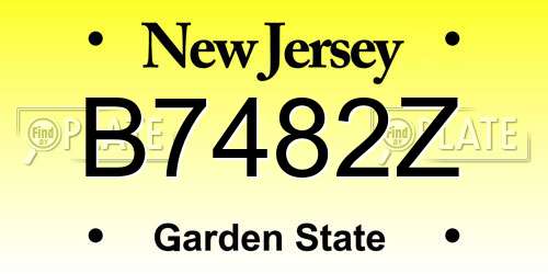 B7482Z New Jersey License Plate