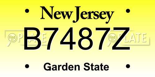 B7487Z New Jersey License Plate
