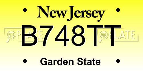 B748TT New Jersey License Plate