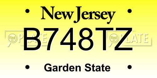 B748TZ New Jersey License Plate