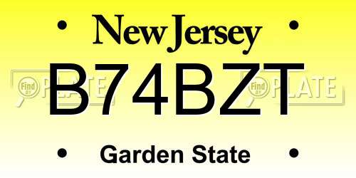 B74BZT New Jersey License Plate