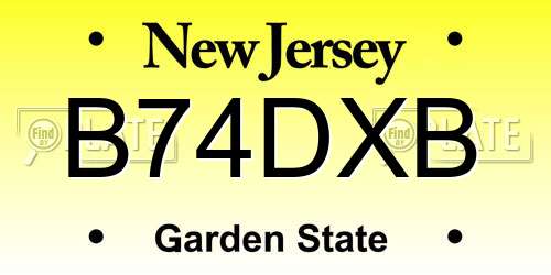 B74DXB New Jersey License Plate