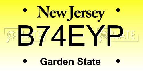 B74EYP New Jersey License Plate