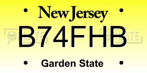 B74FHB New Jersey License Plate