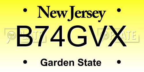B74GVX New Jersey License Plate