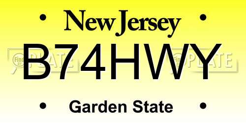 B74HWY New Jersey License Plate