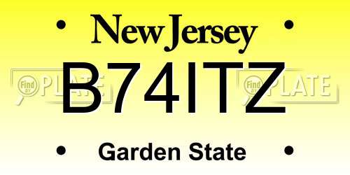 B74ITZ New Jersey License Plate