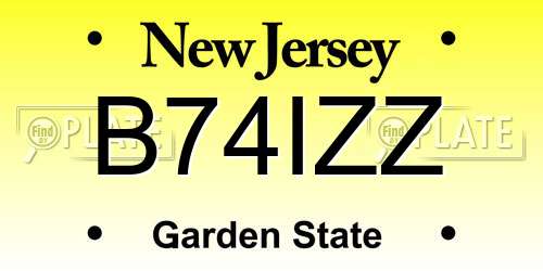 B74IZZ New Jersey License Plate