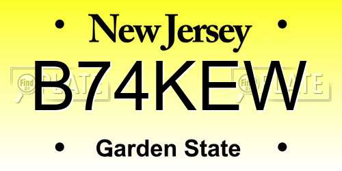 B74KEW New Jersey License Plate