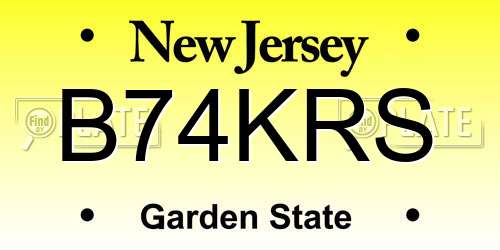B74KRS New Jersey License Plate