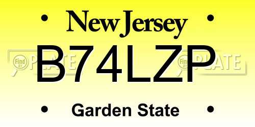 B74LZP New Jersey License Plate