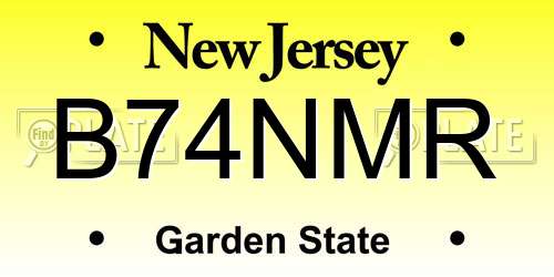 B74NMR New Jersey License Plate