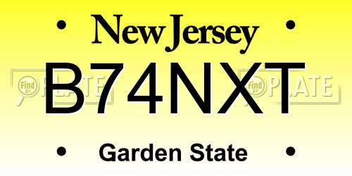 B74NXT New Jersey License Plate
