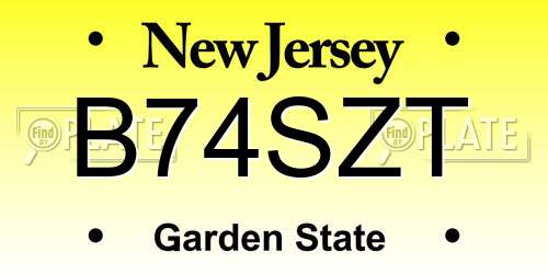 B74SZT New Jersey License Plate