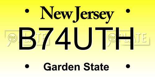 B74UTH New Jersey License Plate
