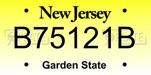 B75121B New Jersey License Plate