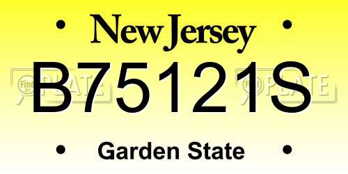 B75121S New Jersey License Plate