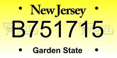B751715 New Jersey License Plate