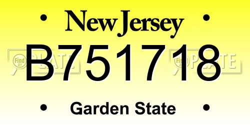 B751718 New Jersey License Plate